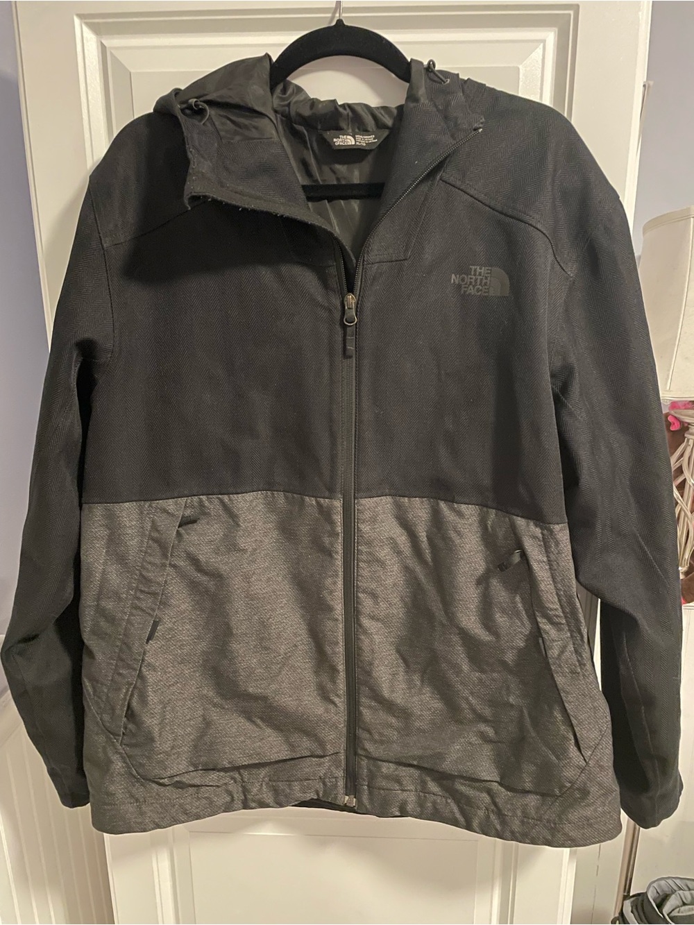 The North Face Men’s XL Black Gray Herringbone Hooded Jacket